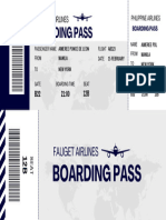 White Navy Simple Professional Airlines Ticket