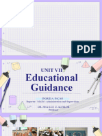 Unit VII and VIII - Educational and Vocational Guidance