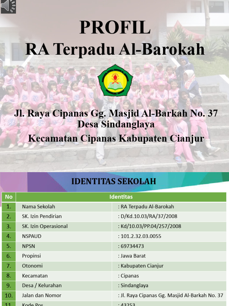 Profil RA Terpadu Al-Barokah Cianjur | PDF