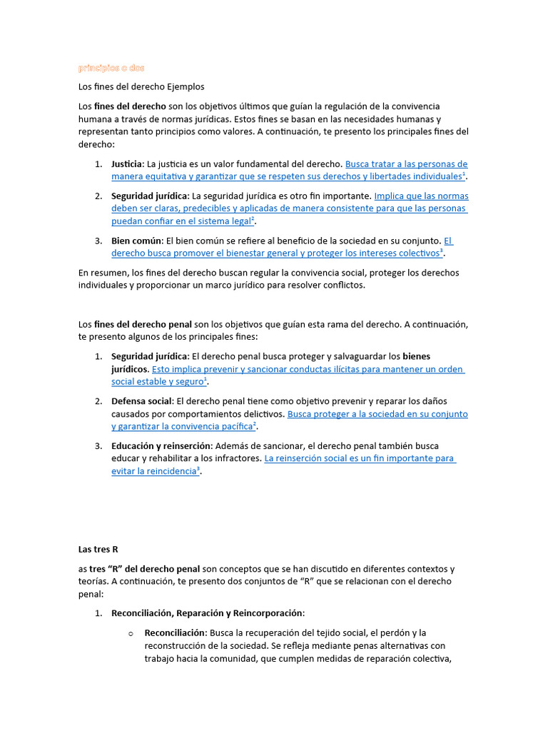 Fines y principios del derecho penal | PDF | Derecho penal | Castigos