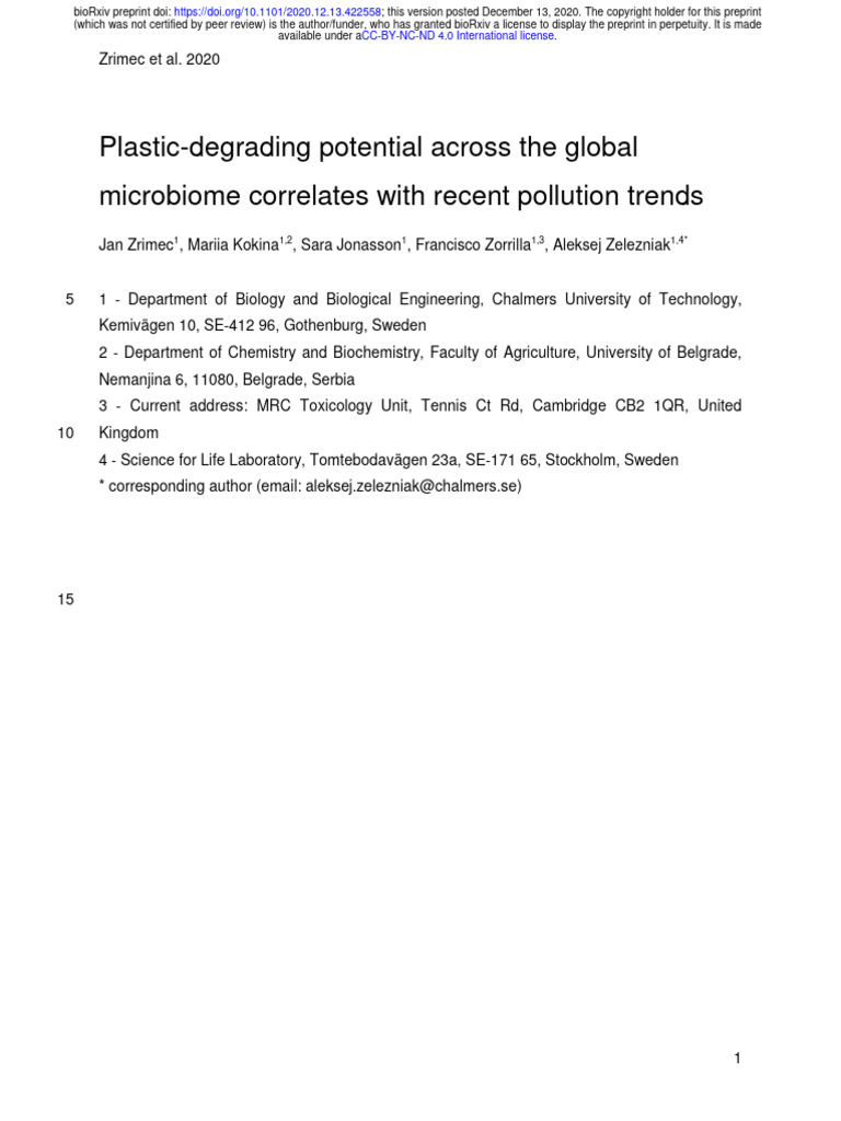 Plastic-Degrading Potential Across The Global - 2020 | PDF | Plastic ...