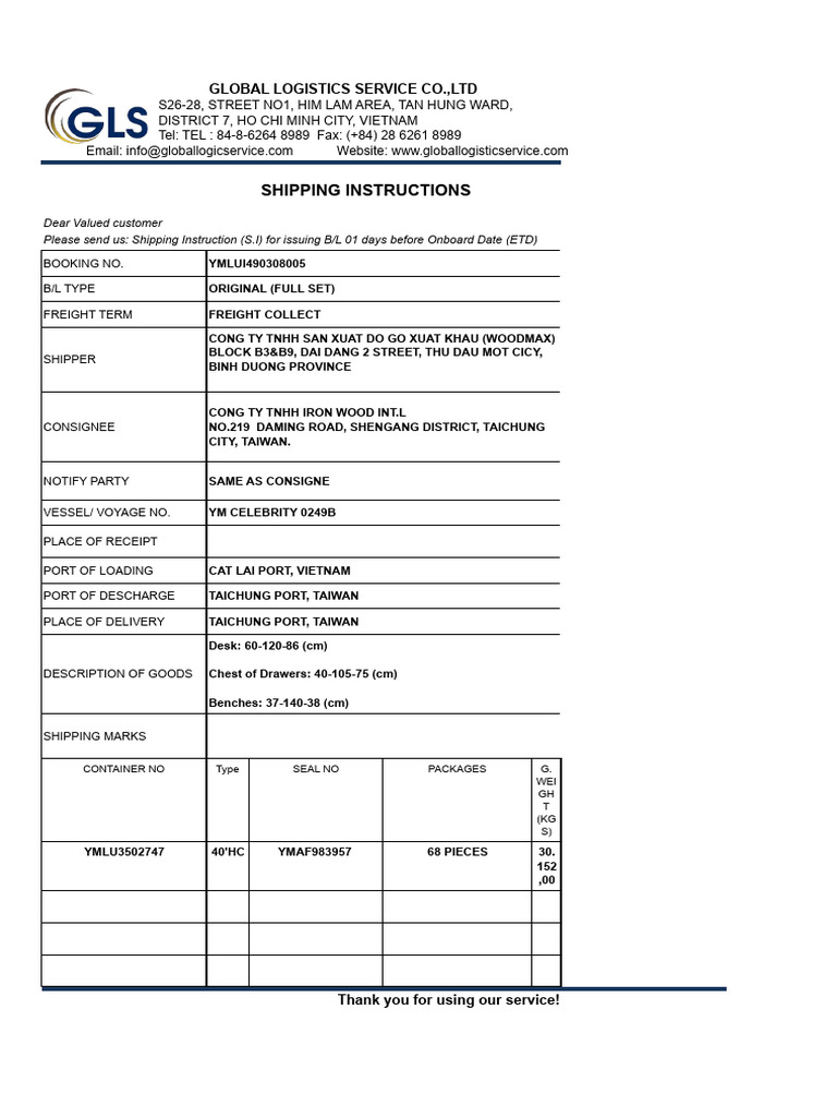 Shipping Instructions for Clients | PDF | Freight Transport