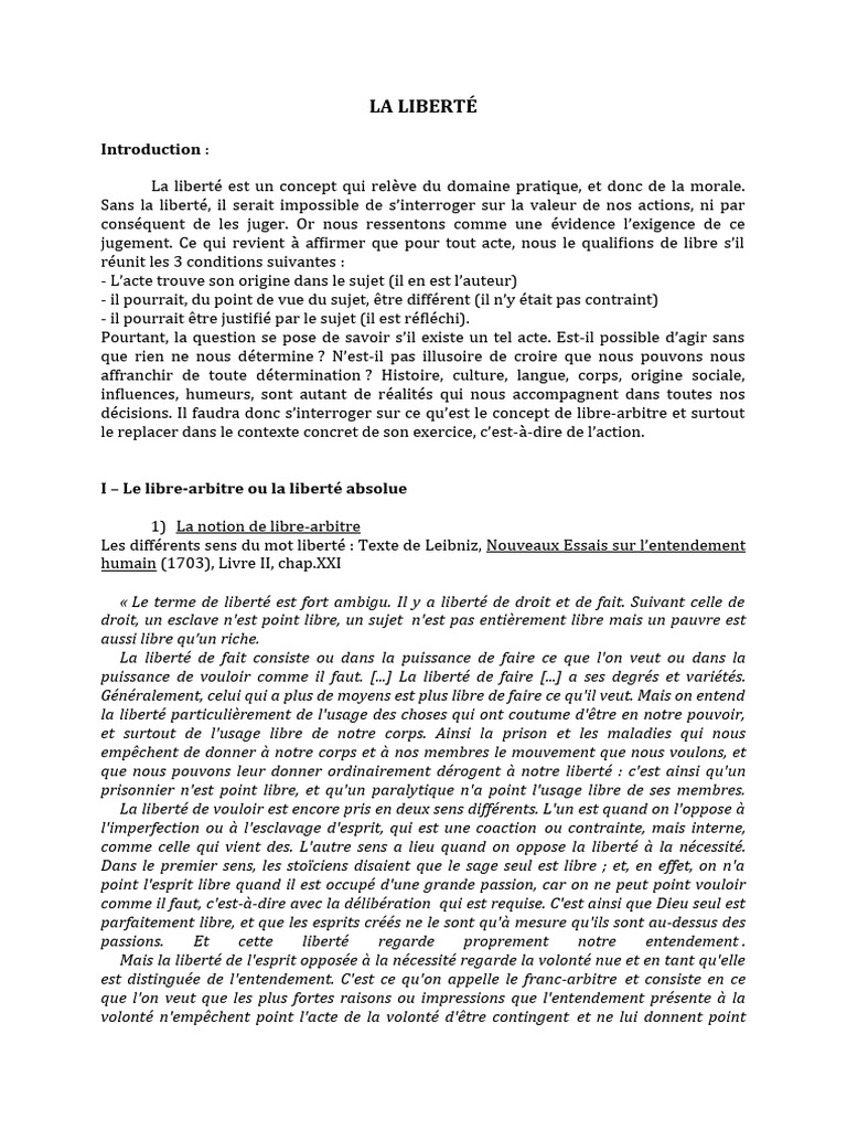 Comprendre la liberté et le libre-arbitre | PDF | Liberté | Libre arbitre