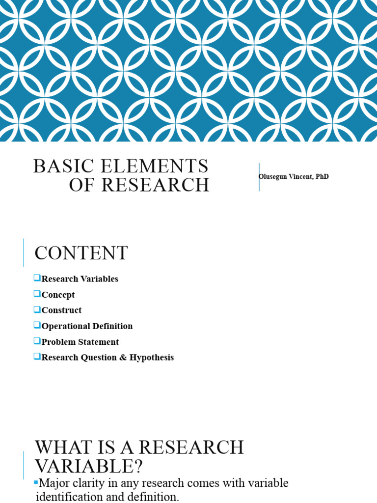 Key Research Elements Explained | PDF | Dependent And Independent ...