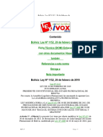 Contenido: Bolivia: Ley #1152, 20 de Febrero de 2019 Ficha Técnica (DCMI) Enlaces Con Otros Documentos