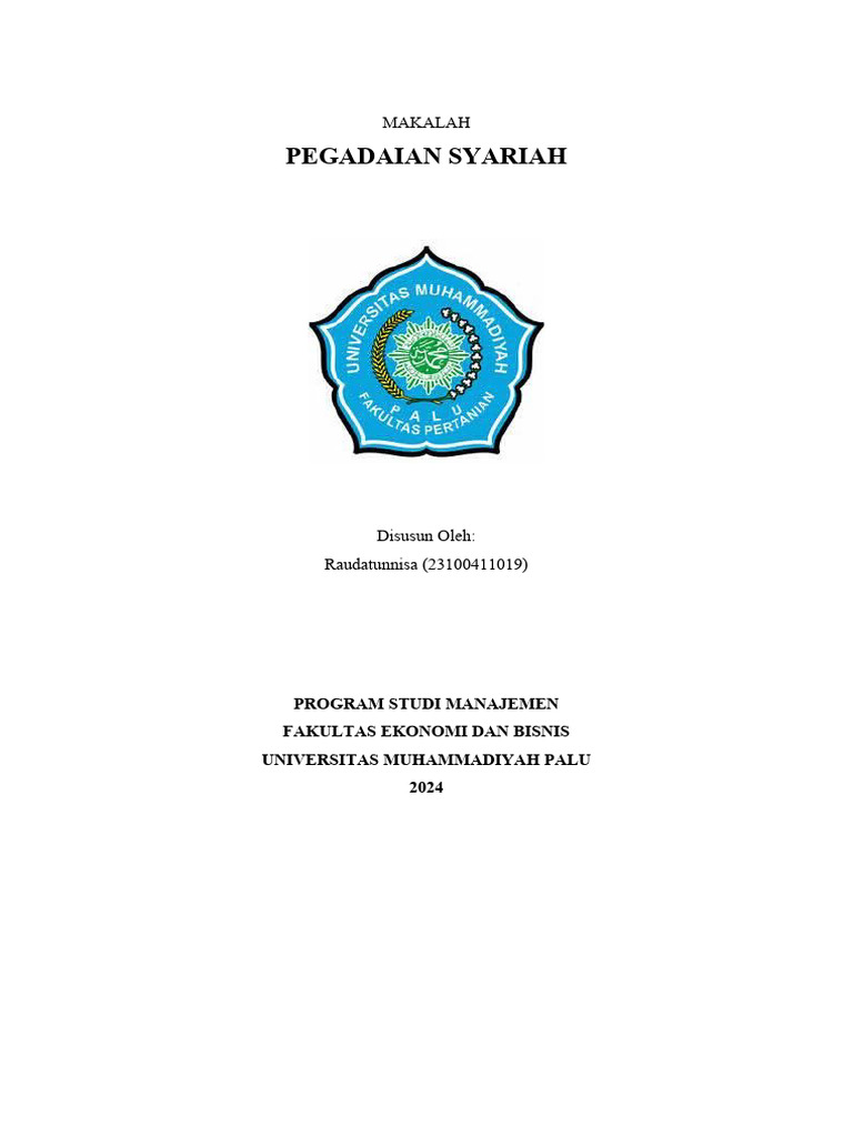 Makalah Pegadaian Syariah Raudatunnisa PDF