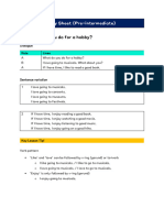 Unit 8 Summary Sheet (Pre-Int)