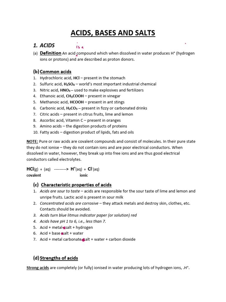 Acids Bases and Salts | PDF | Acid | Hydroxide