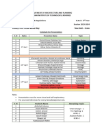 B.Arch 2nd Year Presentation Schedule