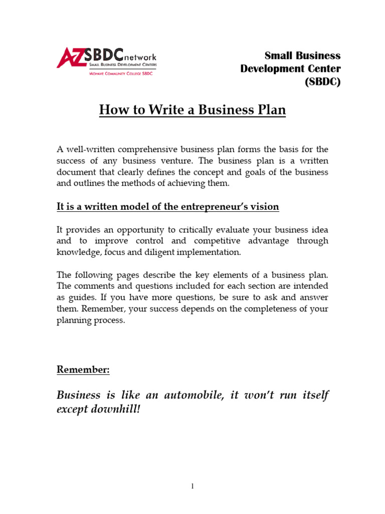 How To Write A Business Plan | PDF | Pricing | Marketing