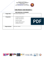 Pre Proposal Statement Form