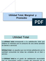 Utilidad Total, Media, Magininal y Promedio