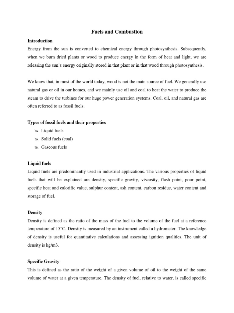 Fuel Comb Pdf Fuels Viscosity