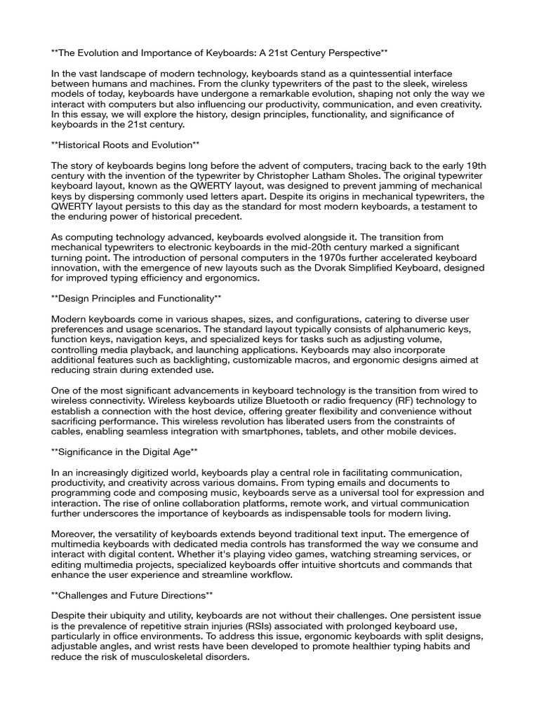 The Evolution and Importance of Keyboards - A 21st Century Perspective ...