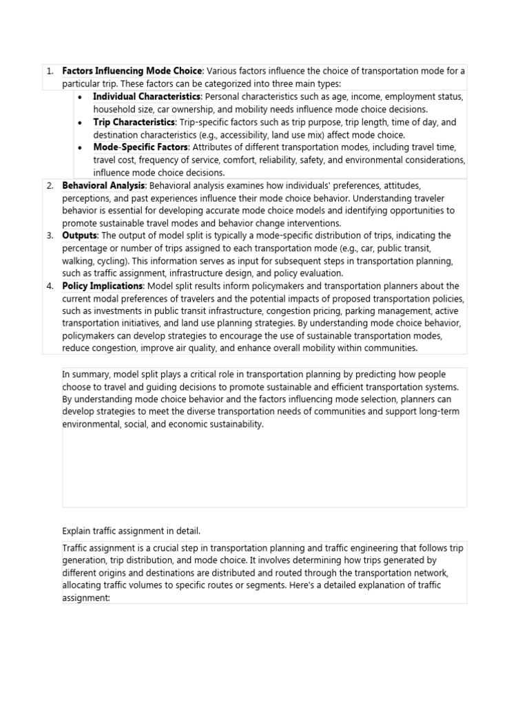 4 step transport model | PDF | Transport | Traffic Congestion