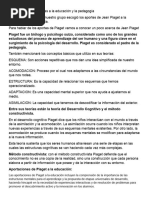 Jean Piaget y Sus Aportes A La Educación y La Pedagogía