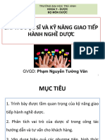 B1. Dược Sĩ Và Kỹ Năng Giao Tiếp Khi Hành Nghè Dược