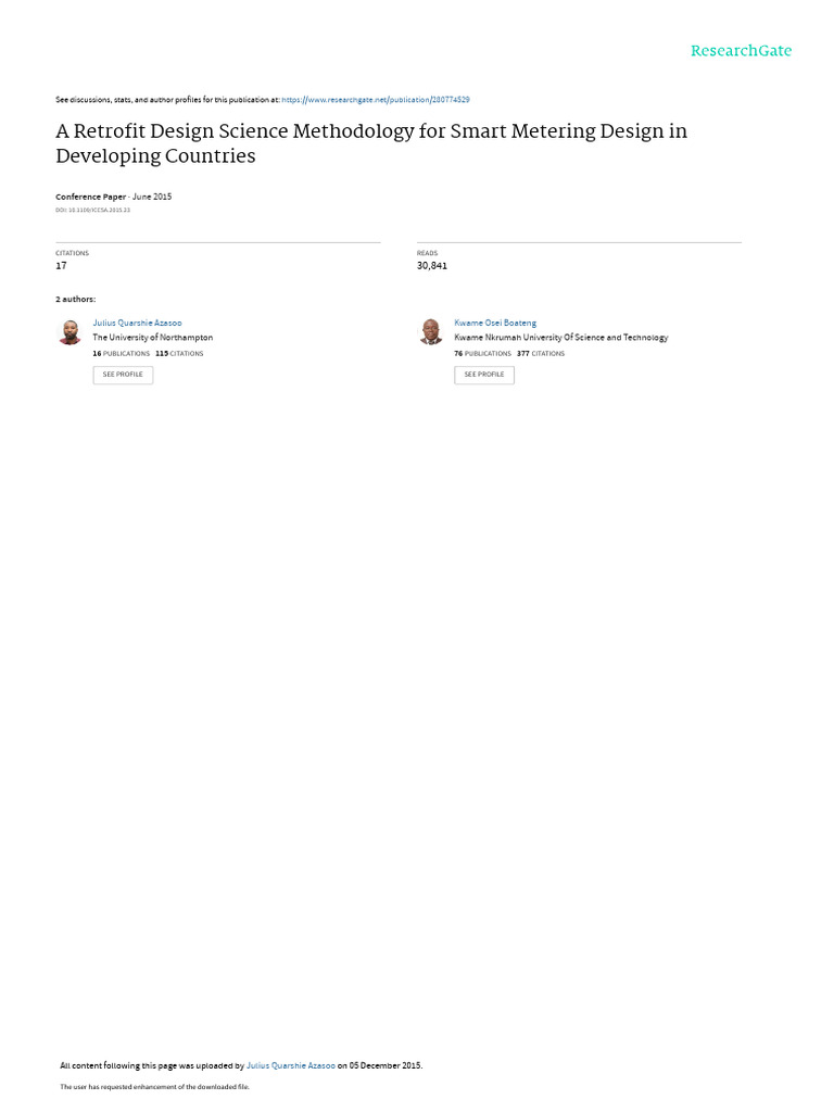 A Retrofit Design Science Methodology For Smart Metering Design in ...