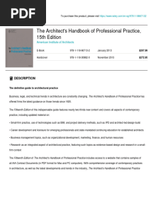Wiley - The Architect's Handbook of Professional Practice, 15th Edition - 978!1!118-66713-2