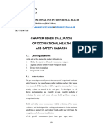 CHAPTER SEVEN- EVALUTION & PREVENTION OF OCCUPATIONAL HEALTH HAZARDS