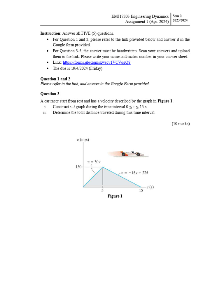 Engineering Dynamics Assignment 1 Guide | PDF | Teaching Methods ...