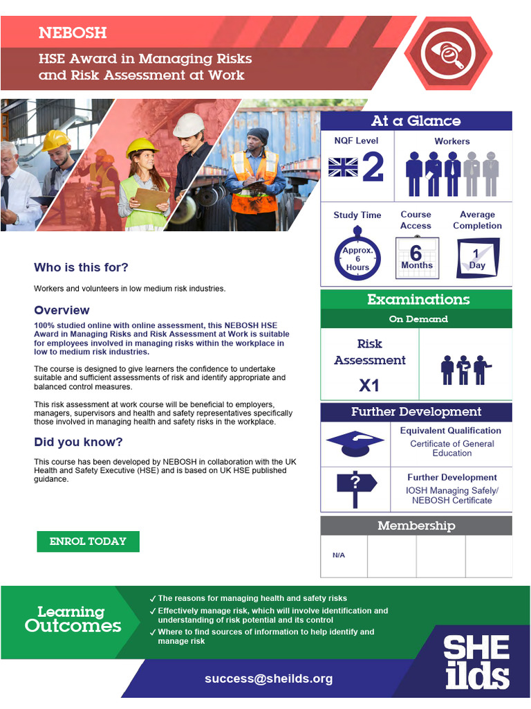 NEBOSH HSE Risk Assessment Course | PDF | Occupational Safety And ...