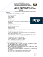 Fatescipol Damas Lista de Prendas y Efectos Personales Gestion 2023 Oficial