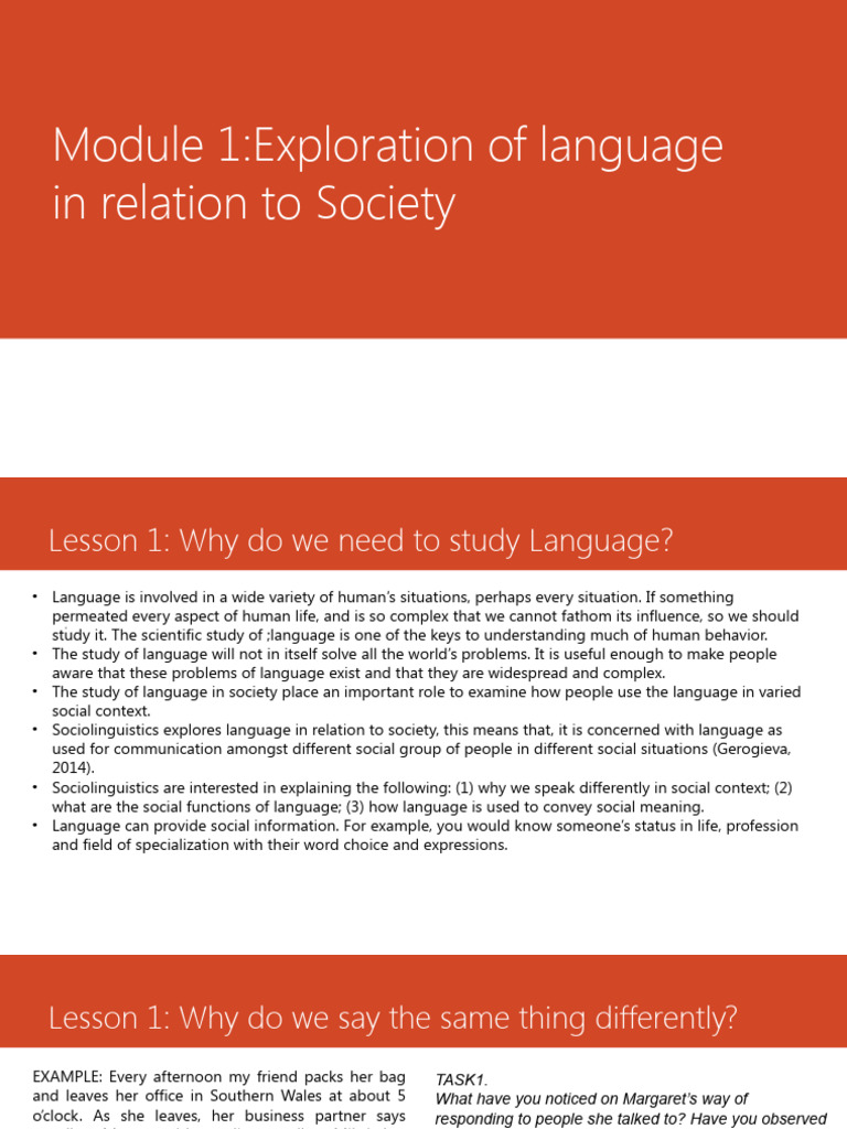 Module 1 Lesson 1 and 2 | PDF | Affect (Psychology) | Linguistics