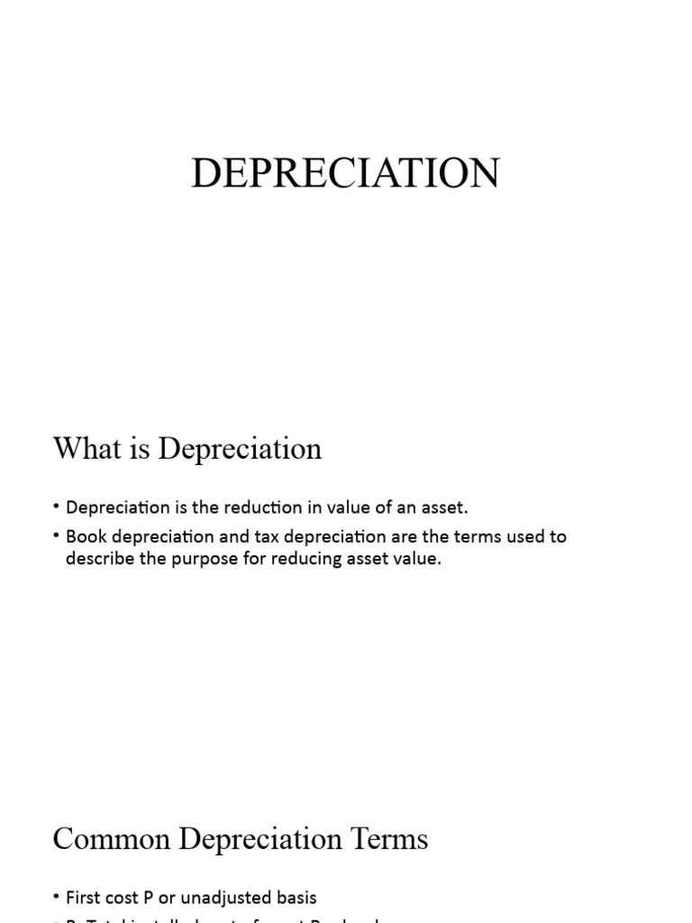 DEPRECIATION | PDF | Depreciation | Book Value