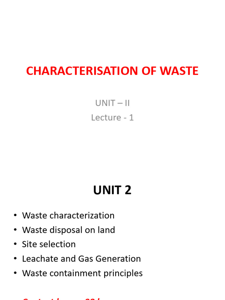 4 CharacterizationOfWaste | PDF | Waste | Oxygen