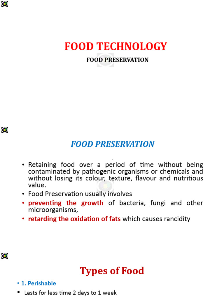 Food Preservation Pdf Food Preservation Foods