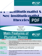 PT - Institutionalist & Neo-Institutionalist Theories: MG315 Mpad, SBM, Usp Laucala Campus