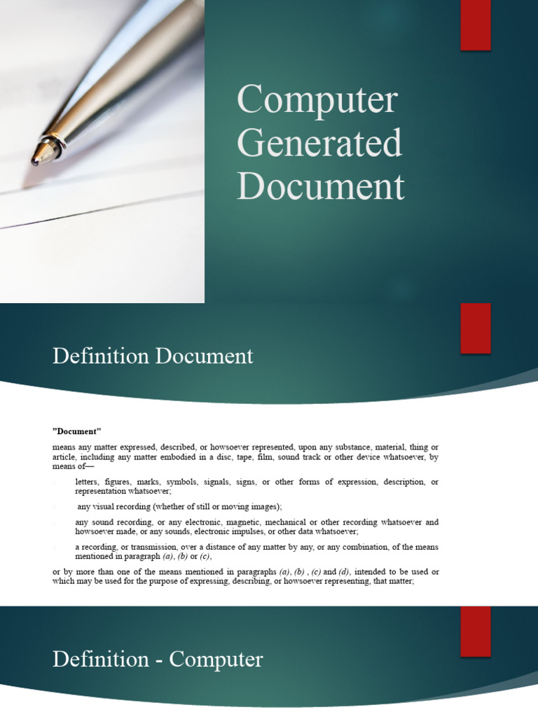 Computer-Generated Document Definition | PDF | Prosecutor | Data