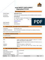 Material Safety Data Sheet Hyperplast PC318: 1: Product and Company Identification