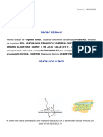 Recibo de Pago: Linares Alcántara, Barrio 5 de Julio Calle 4 S/ N, La Cantidad de Bs. 87,44