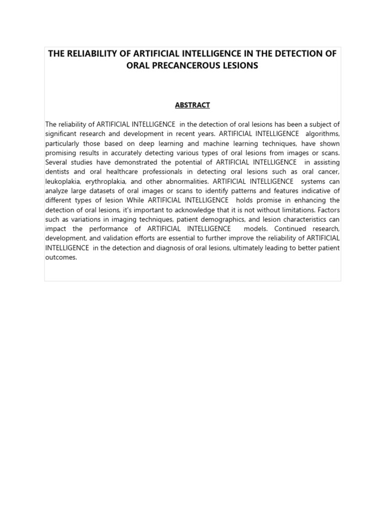 The Reliability of Artificial Intelligence | PDF