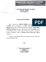 Constancia de Trabajo E.B.E. Luis Rafael Betancourt y Galindez
