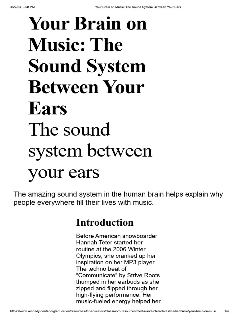 Your Brain On Music - The Sound System Between Your Ears 1 | PDF ...