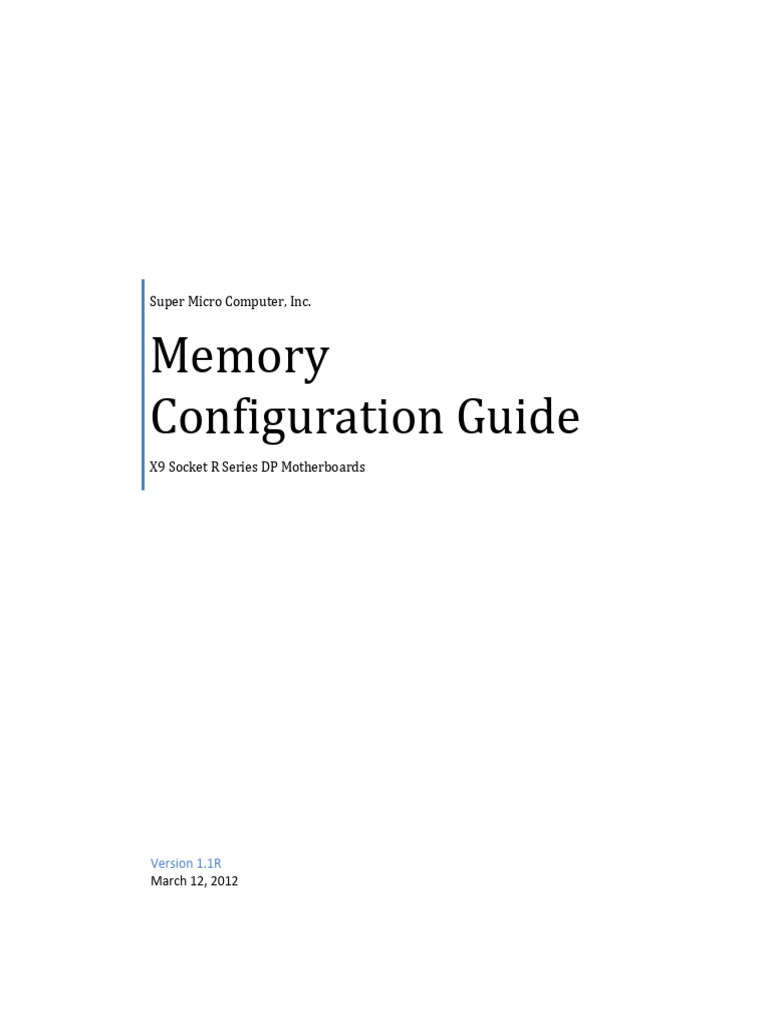 X9 DP Memory Config Socket R | PDF | Computer Data Storage | Computer ...