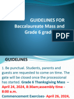 GUIDELINES FOR Baccalaureate Mass and Grade 6 Graduation
