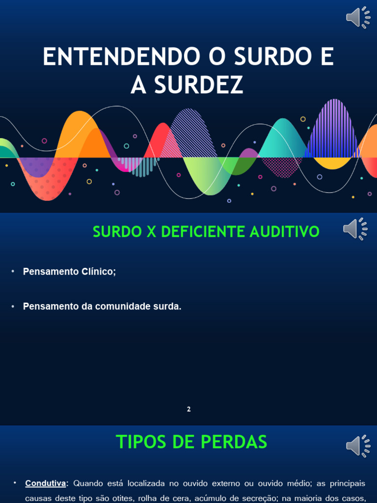 Tipos e Graus de Surdez e Comunidade Surda | PDF | Linguagem de sinais ...