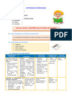 D3 A2 SESION COM. Leemos Textos e Identificamos Las Ideas Principales