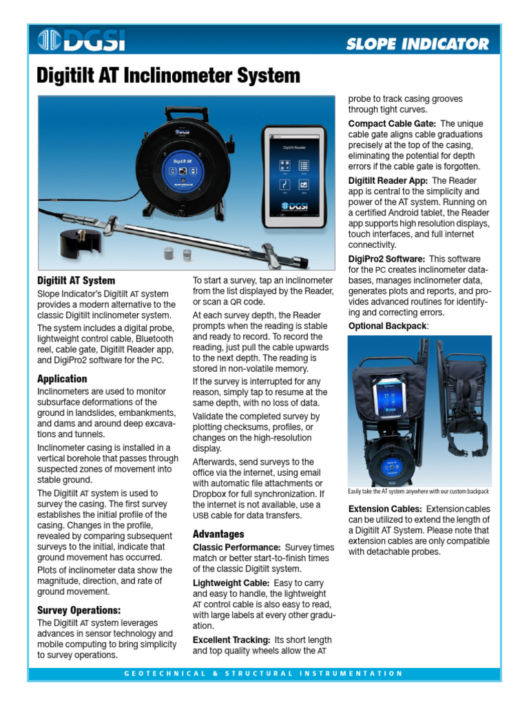 Digitilt AT Inclinometer System Overview | PDF | Mobile App | Qr Code