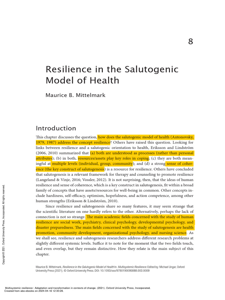Multisystemic Resilience Adaptation and Transforma... - (Section 2 ...