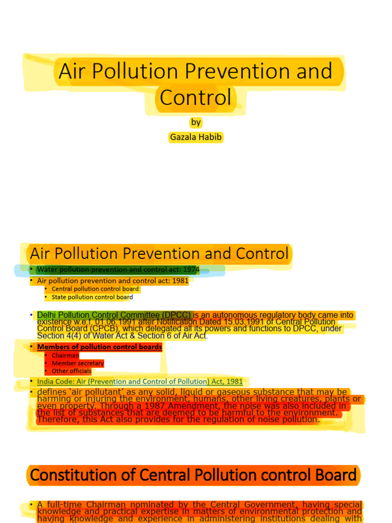 Air Pollution Control in India | PDF | Force | Gases
