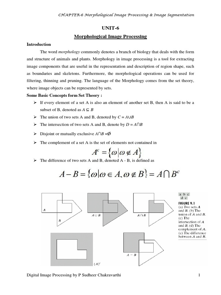 Morphological Image Processing Techniques | PDF | Image Segmentation ...