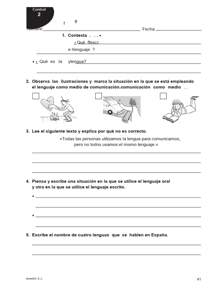 Control 2 Lengua 5 Primaria | PDF | Lingüística