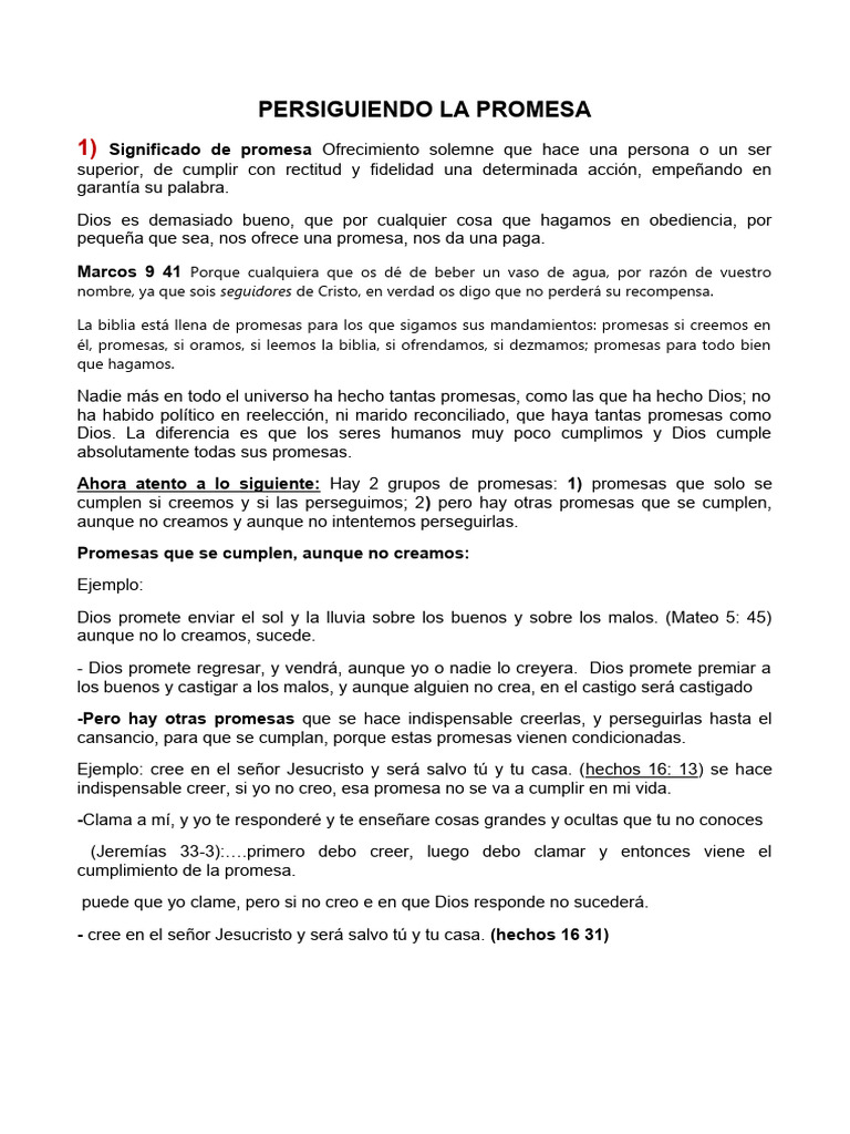 Promesas de Dios y la Fe en Su Cumplimiento | PDF | Moisés | Libro de ...