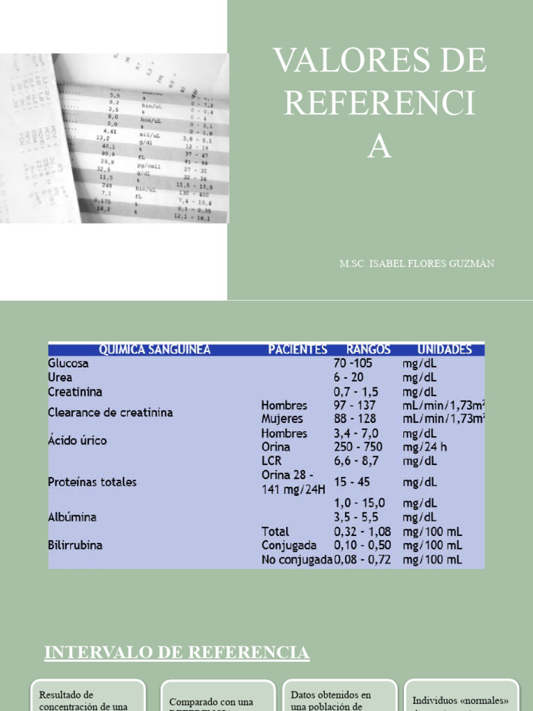 Valores De Referencia PDF Salud Y Bienestar Ciencia Y Matem ticas