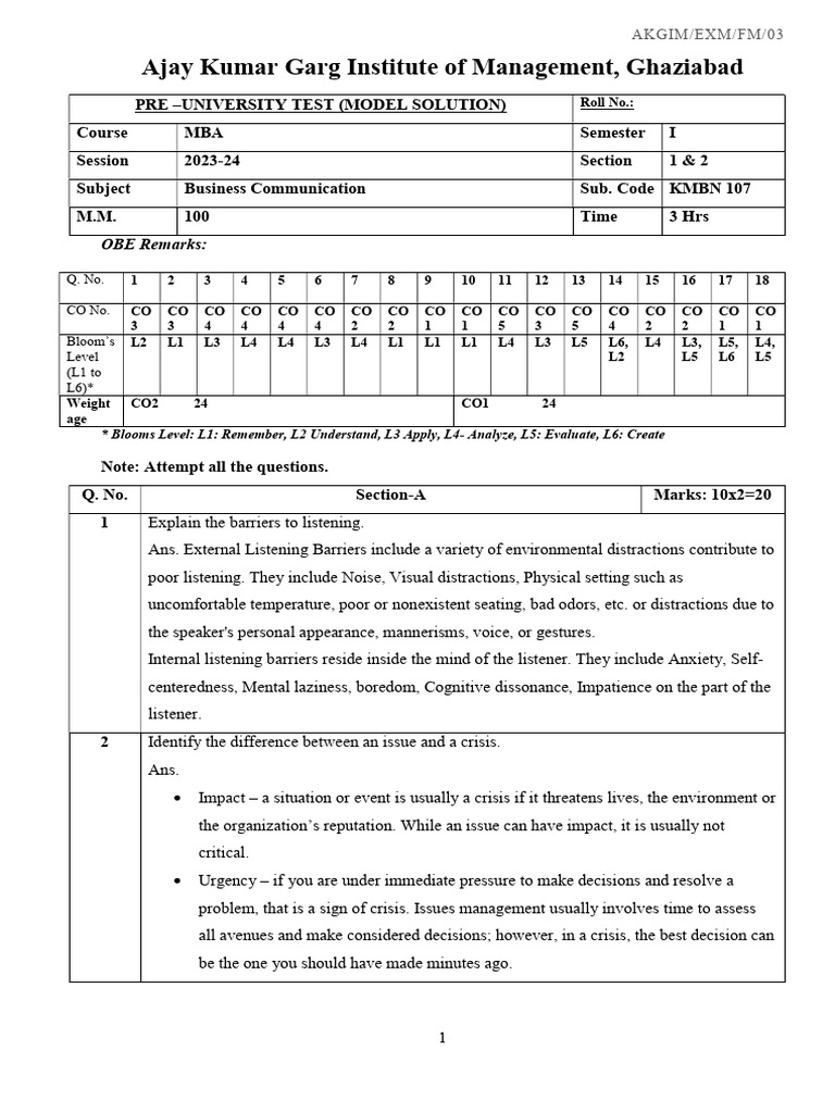 Put bc kmbn107 2023 24 model solution pdf job interview